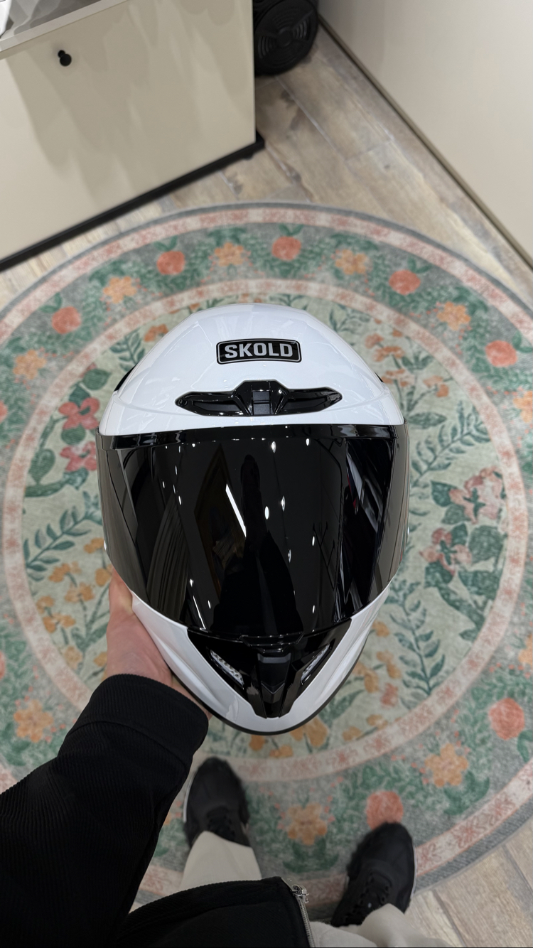 Skold Full Face Kask Sedefli Beyaz