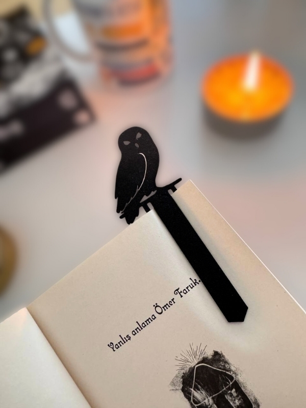 Bidünyakitap Siyah Baykuş Kitap Ayracı