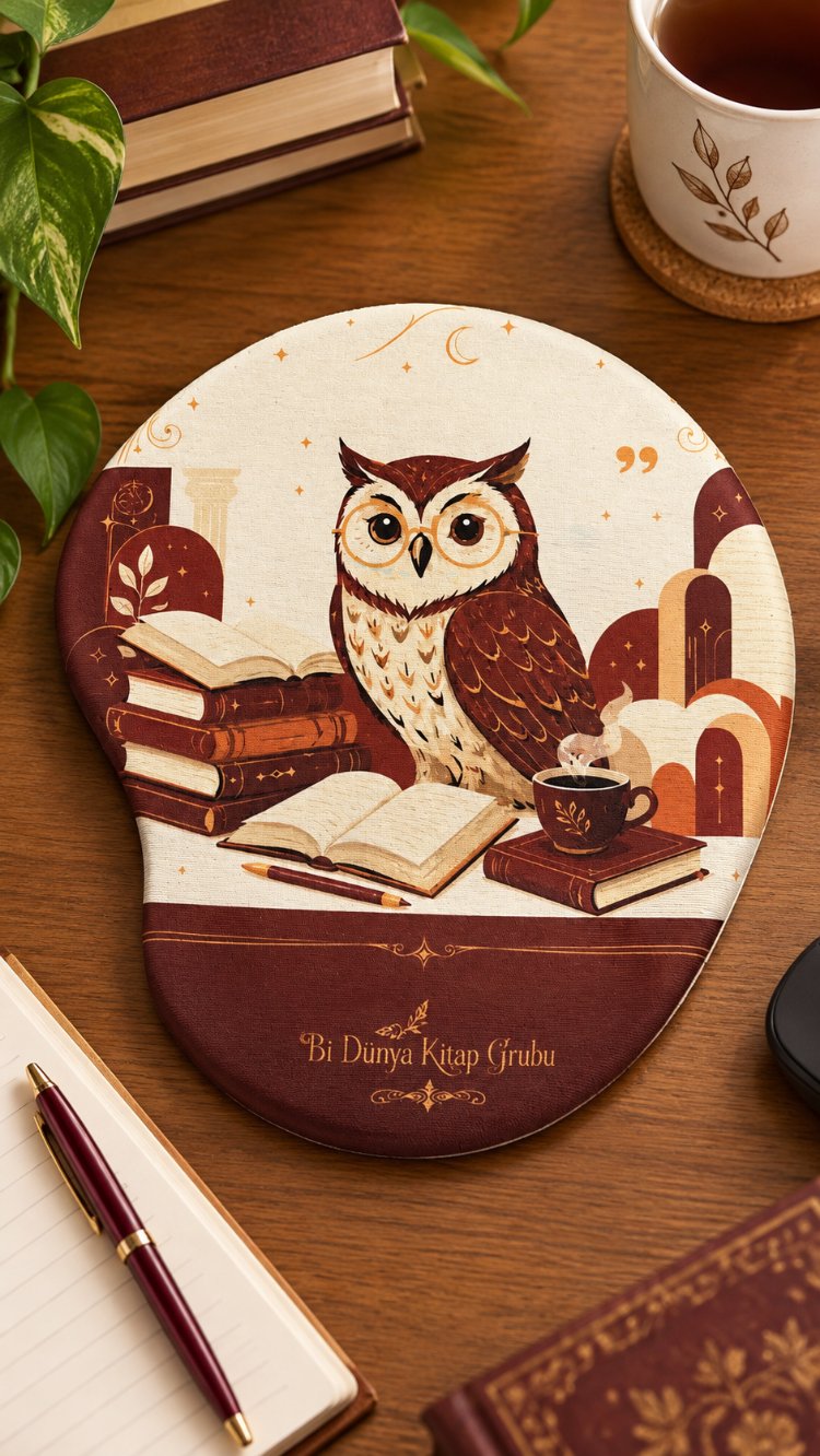 Bordo Baykuş Mouse Pad