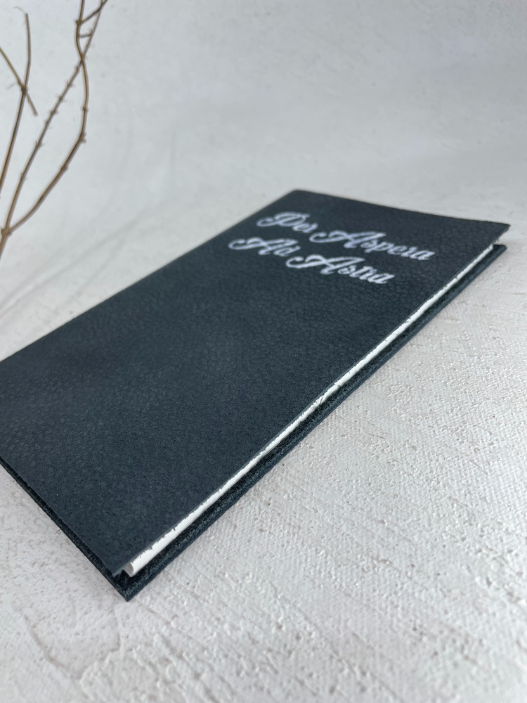 Per Aspera Ad Astra - Gri Deri Defter (Küçük) - L.K - Tomoe River Defter