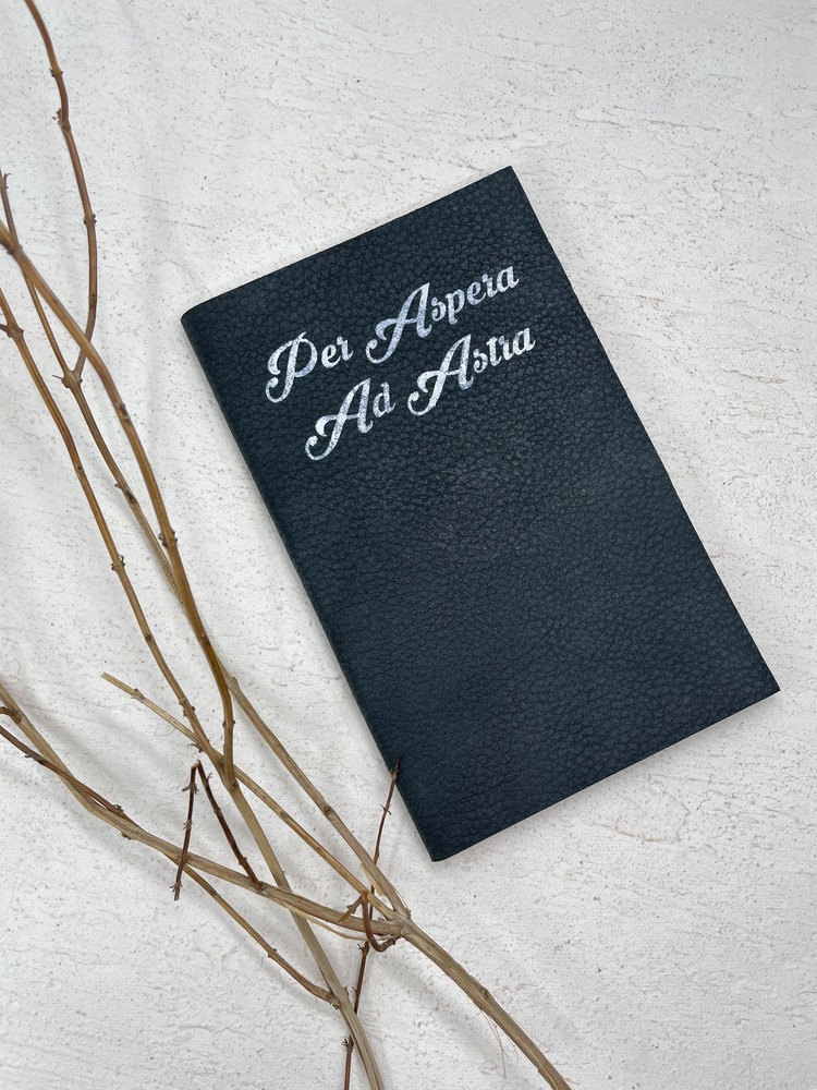 Per Aspera Ad Astra - Gri Deri Defter (Küçük) - L.K - Tomoe River Defter