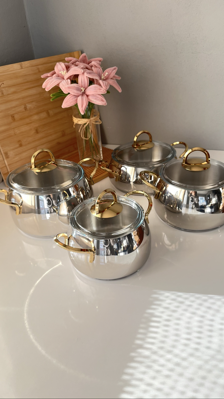 8  parça Gold saplı akasya set 