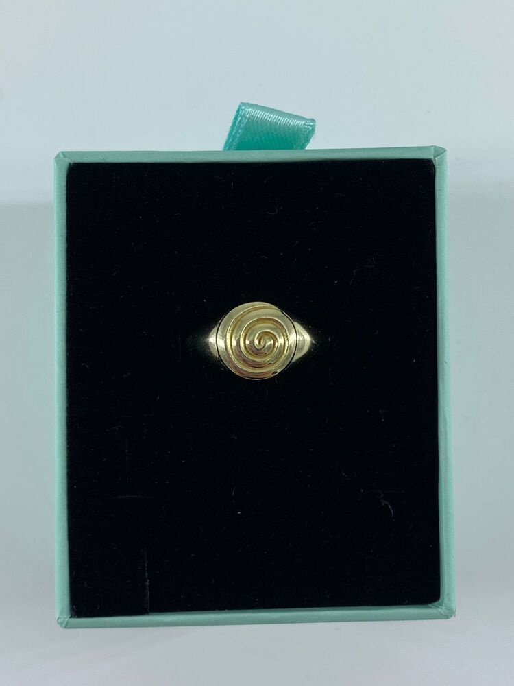 Gold Spiral Yüzük | 925 Ayar Gümüş