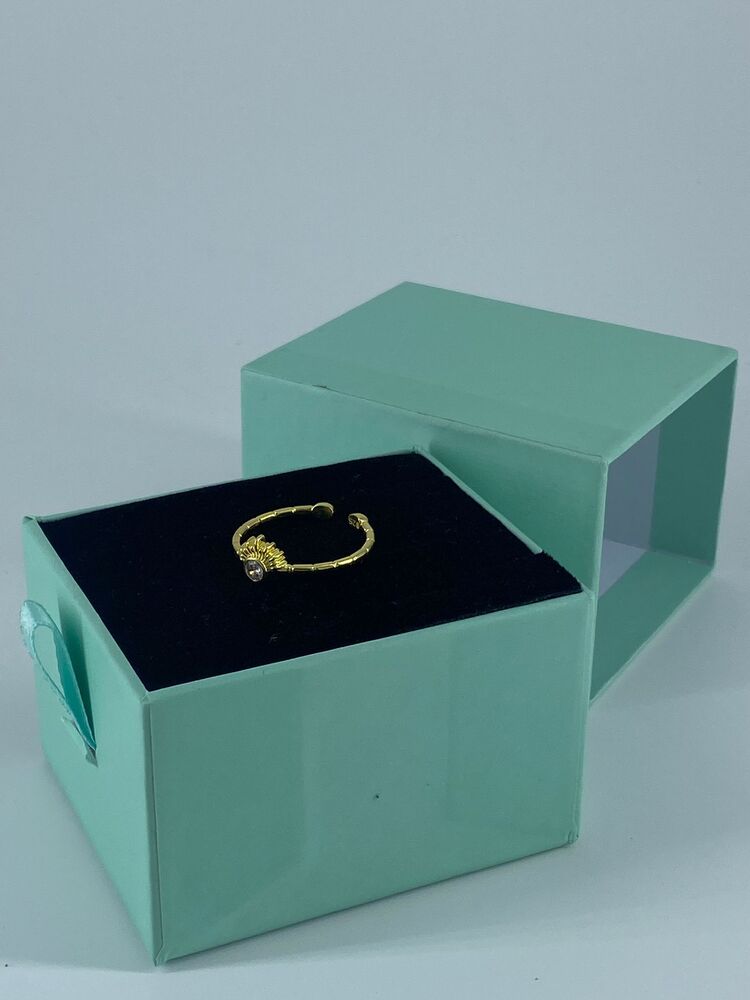 Gold Güneş Yüzük | 925 Ayar Gümüş