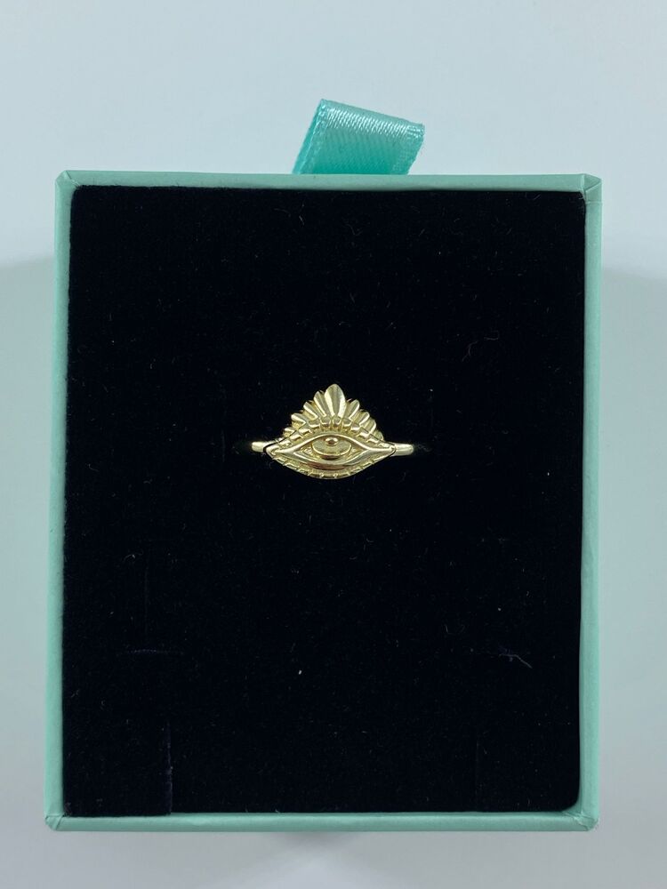 Gold Göz Yüzük | 925 Ayar Gümüş