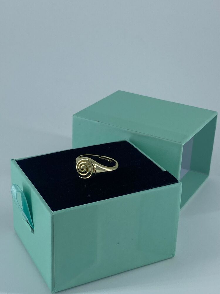 Gold Spiral Yüzük | 925 Ayar Gümüş