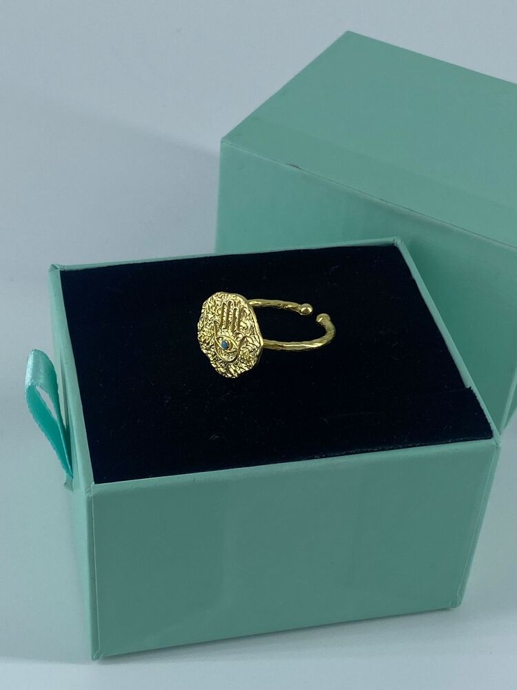 Gold Fatma Ana Eli Yüzük | 925 Ayar Gümüş