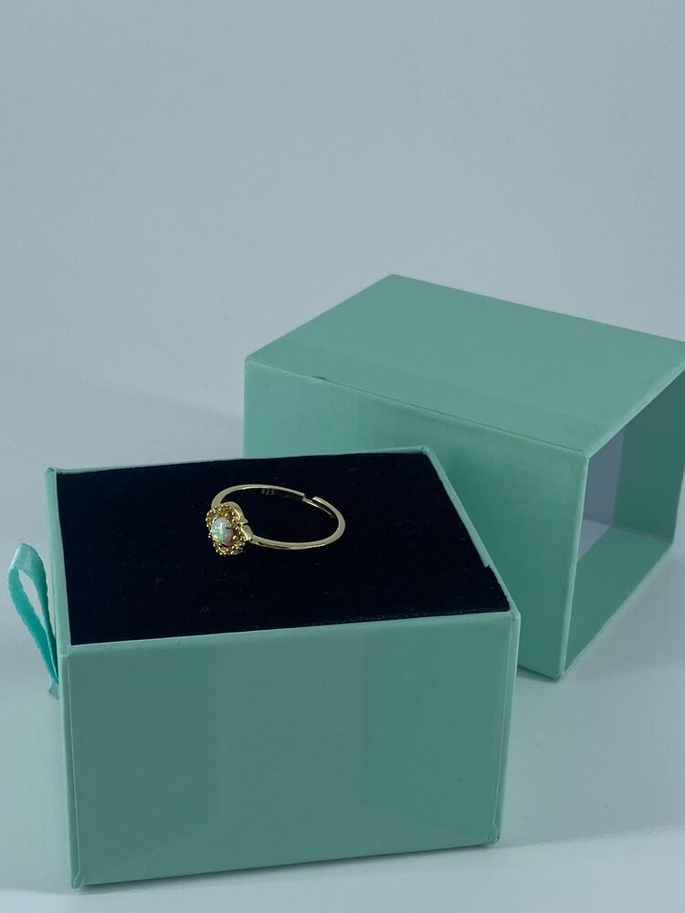 Gold Opal Taşlı Yüzük | 925 Ayar Gümüş