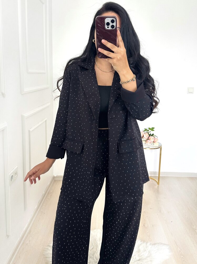 Taşlı Blazer Takım