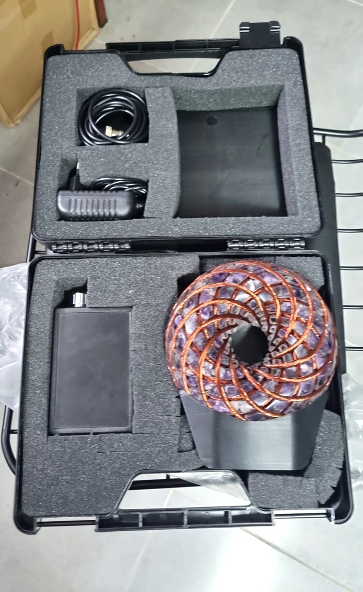 15 cm Sitrin & Sarı Kuvars Orgonit Rodin Bobini ve PEMF Teknolojisi