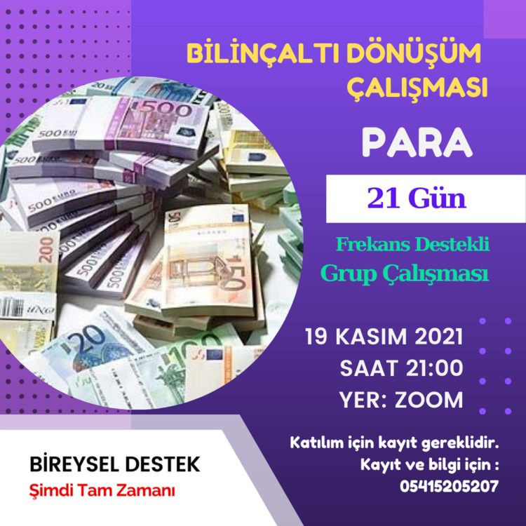 Bilinçaltı Dönüşüm Çalışması/ PARA * 21 Gün Frekans Destekli