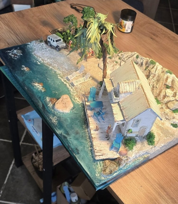 epoksi denizli,yazlıklı diorama