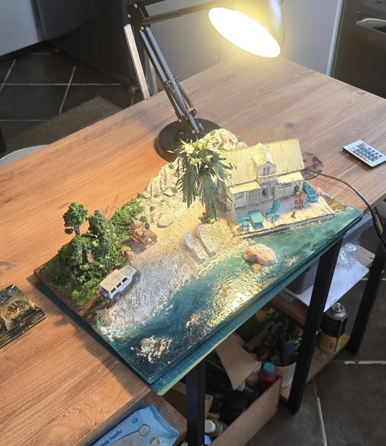epoksi denizli,yazlıklı diorama