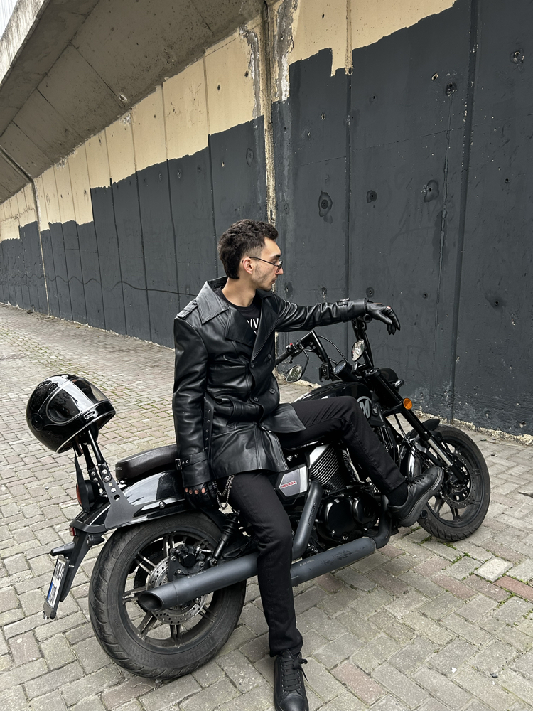 Uzun Biker Ceket 