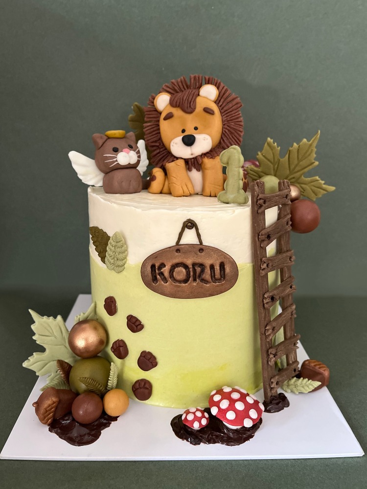 Nature-Themed Birthday Cake