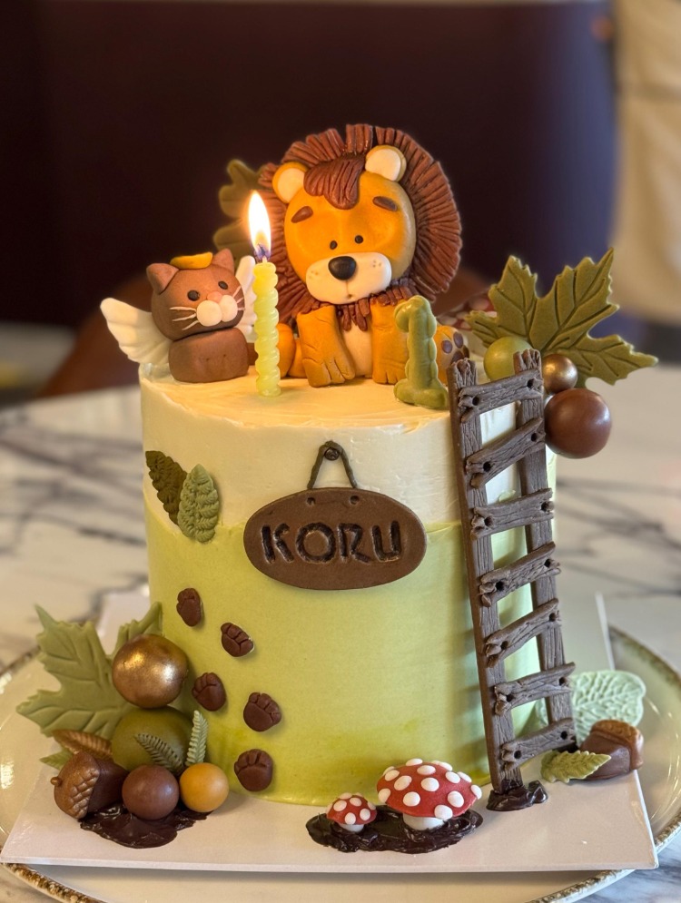 Nature-Themed Birthday Cake