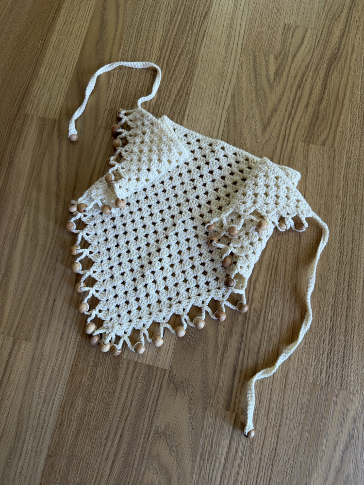 Boncuklu örgü bandana