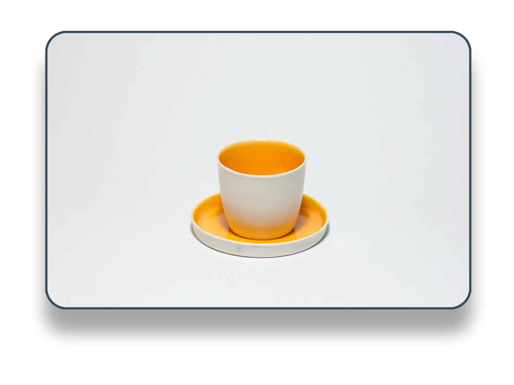 Porselen Kulpsuz Espresso Fincanı ve Tabağı - 2
