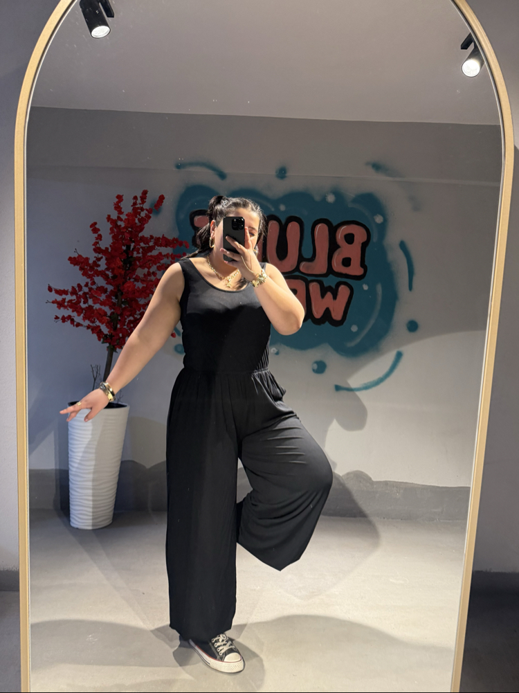 Siyah Yazlık İnce Spor Tulum