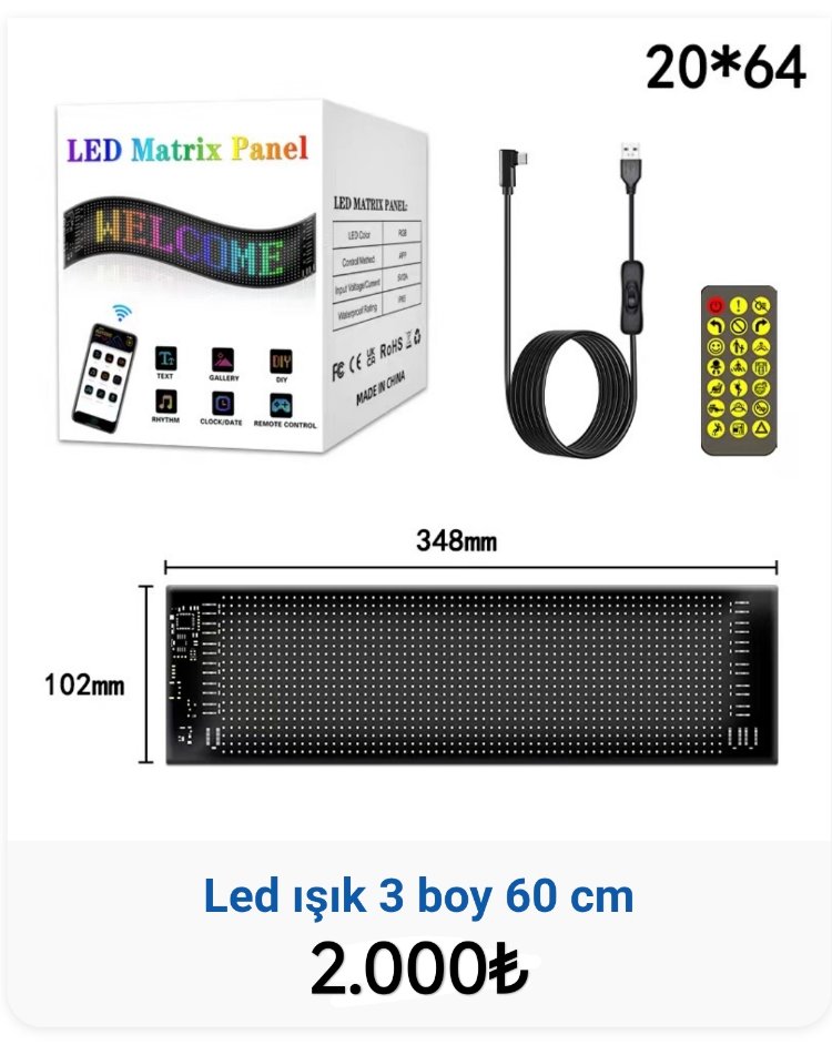 LED ışık 3 boy 60 cm 