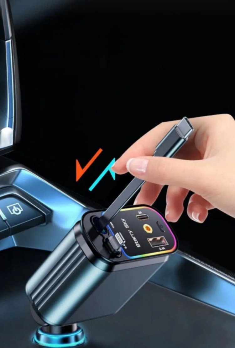 Usb C Type-C Araç Şarj Aleti 4'ü 1 Arada Araç Çakmaklik