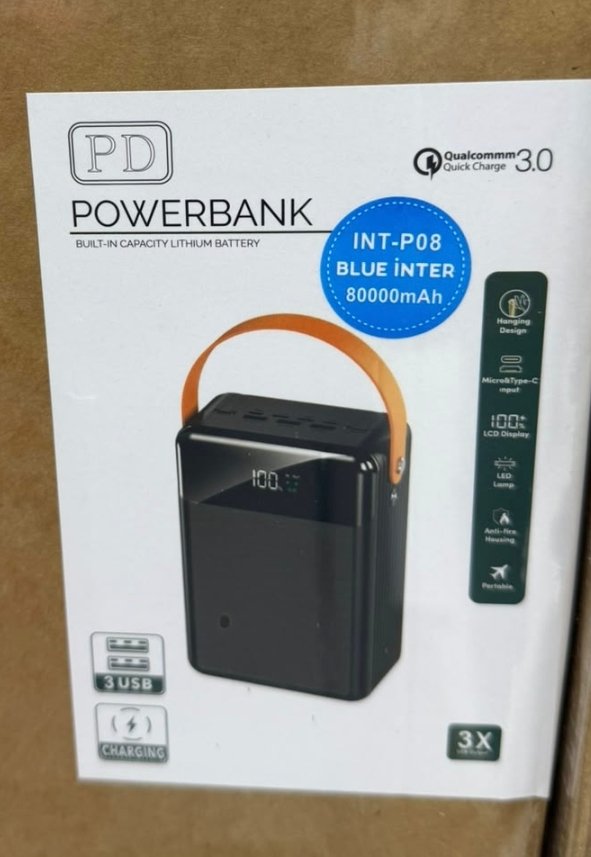 Siyah Powerbank 80000mAh