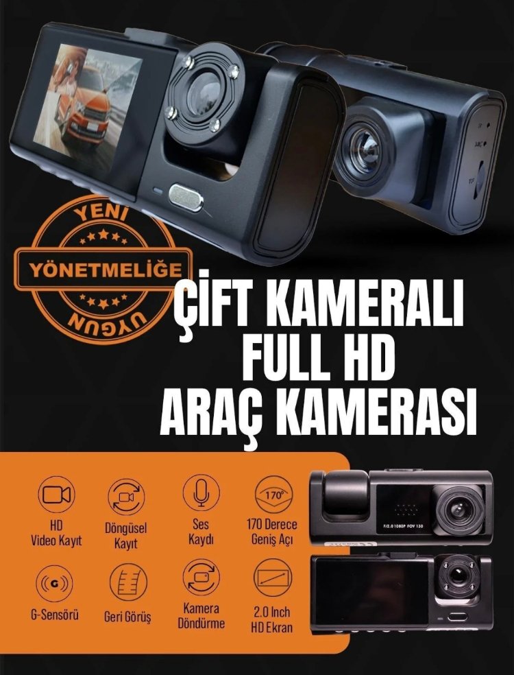 wifi destekli 3 kameralı araç kamera seti dip fiyat