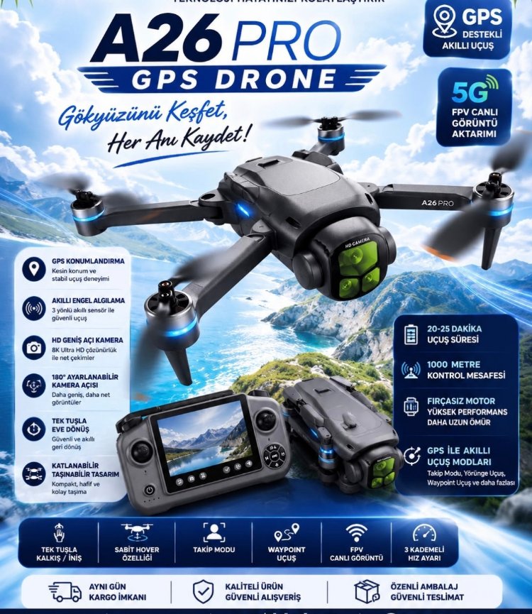 A26 PRO GPS Drone çift batarya