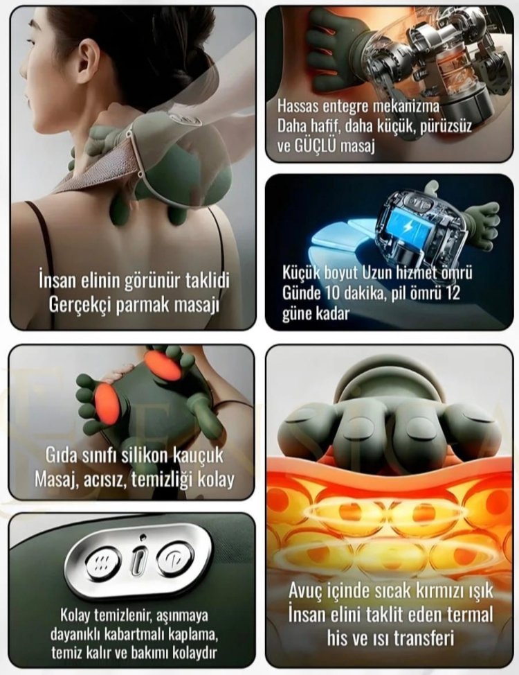 Masaj aleti parmak boyun diz kollar ısıtmalı model
