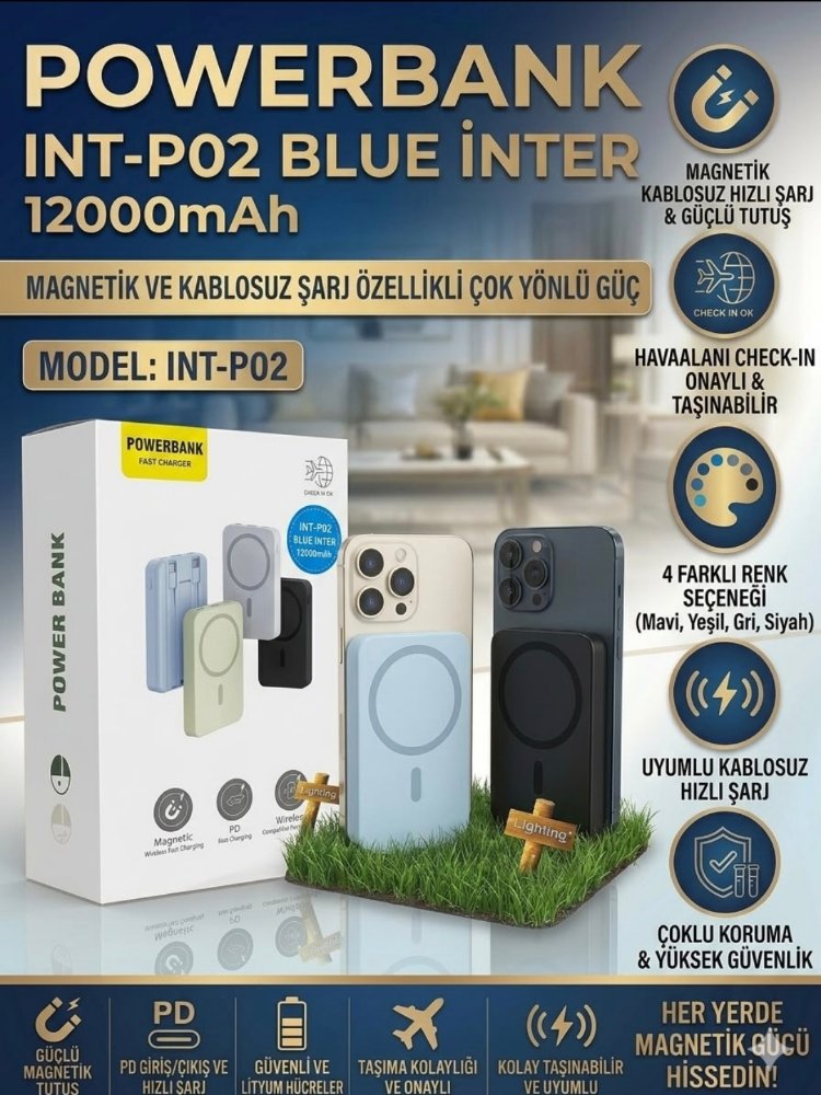 Beyaz Powerbank 12000mAh