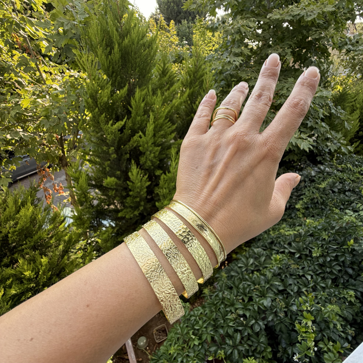 Altın Kaplama Otantik Duruş Cuff Kelepçe Bileklikler