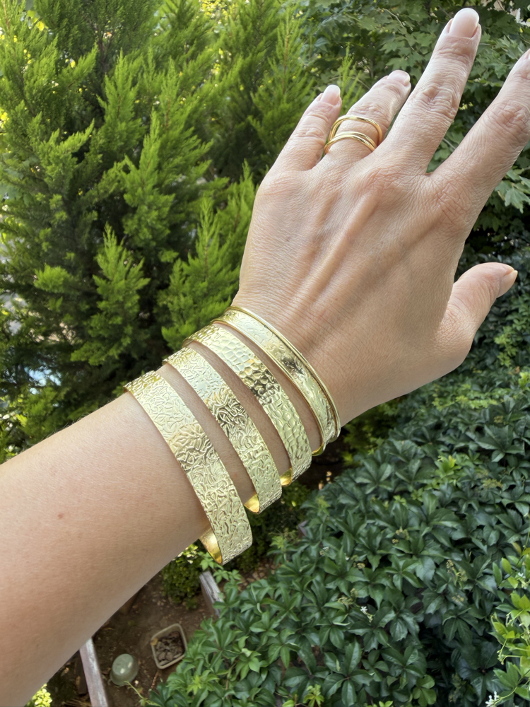 Altın Kaplama Otantik Duruş Cuff Kelepçe Bileklikler