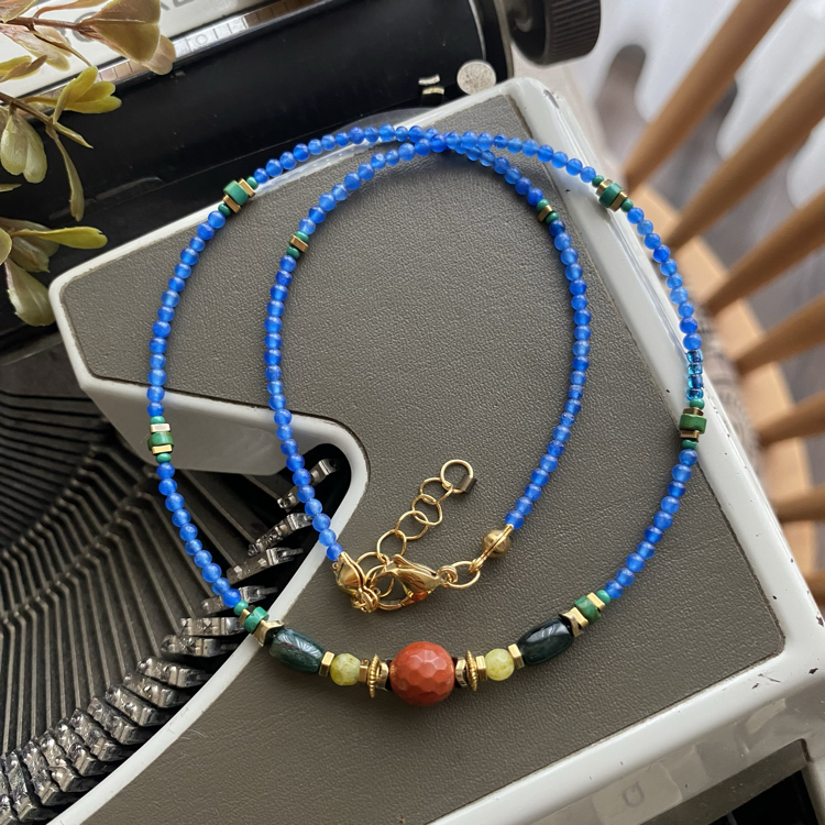 Ada Kolye (Kuvars/Akik//Kırmızı Jasper)