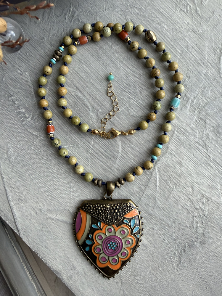 Perran Kolye (Odun Jasper/Turkuaz) 