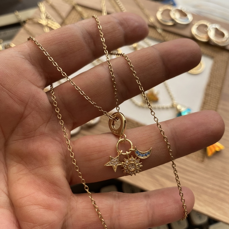Çelik Minimal Charm Kolye