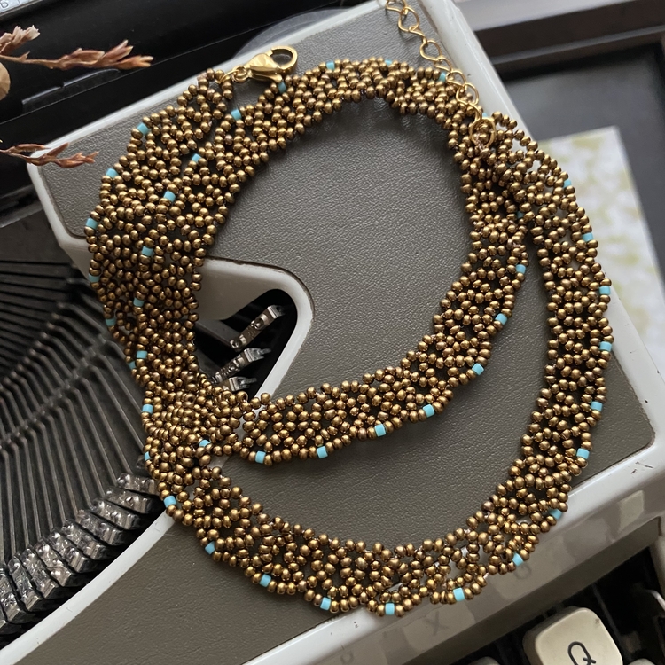 Bohem Bronz Choker Kolye