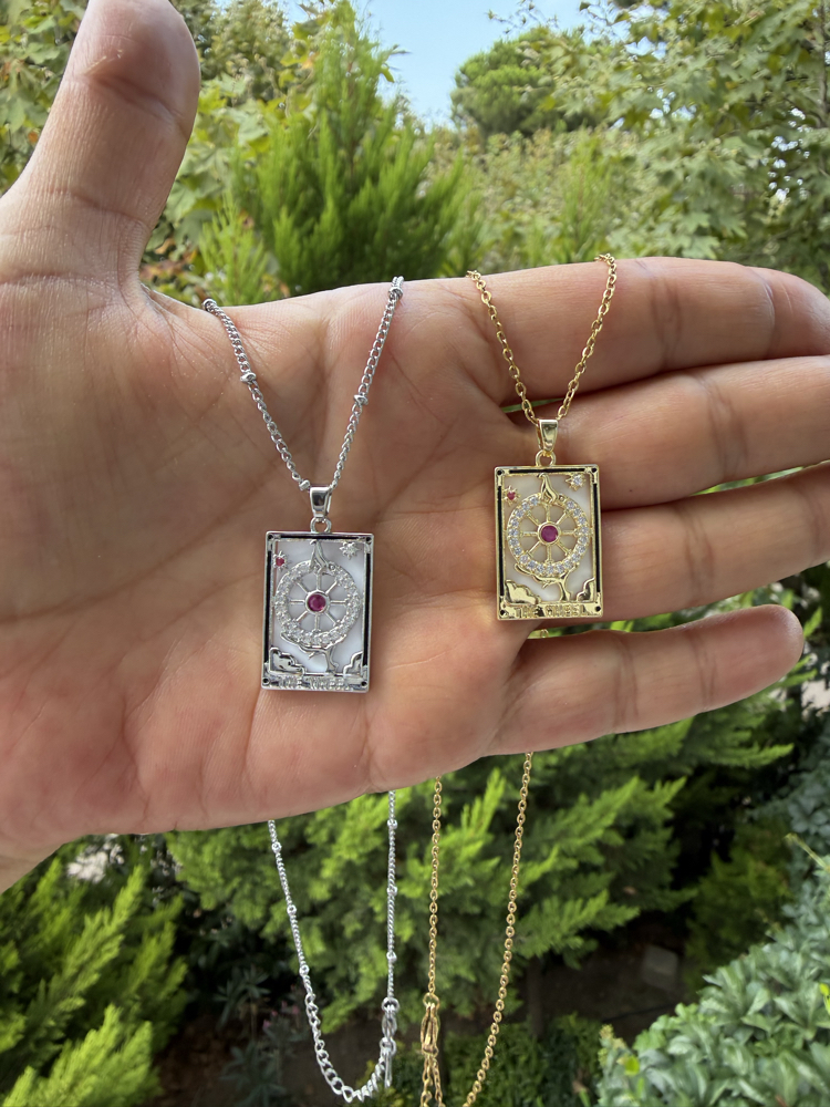 Kader Çarkı Tarot Çelik Kolyeler