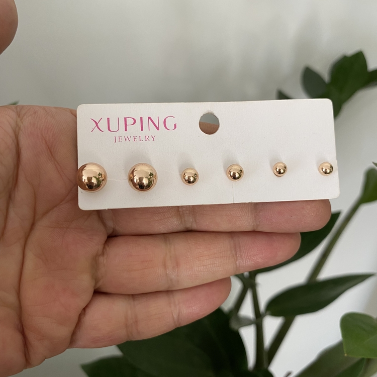 Xuping Çelik Altılı Top Küpe