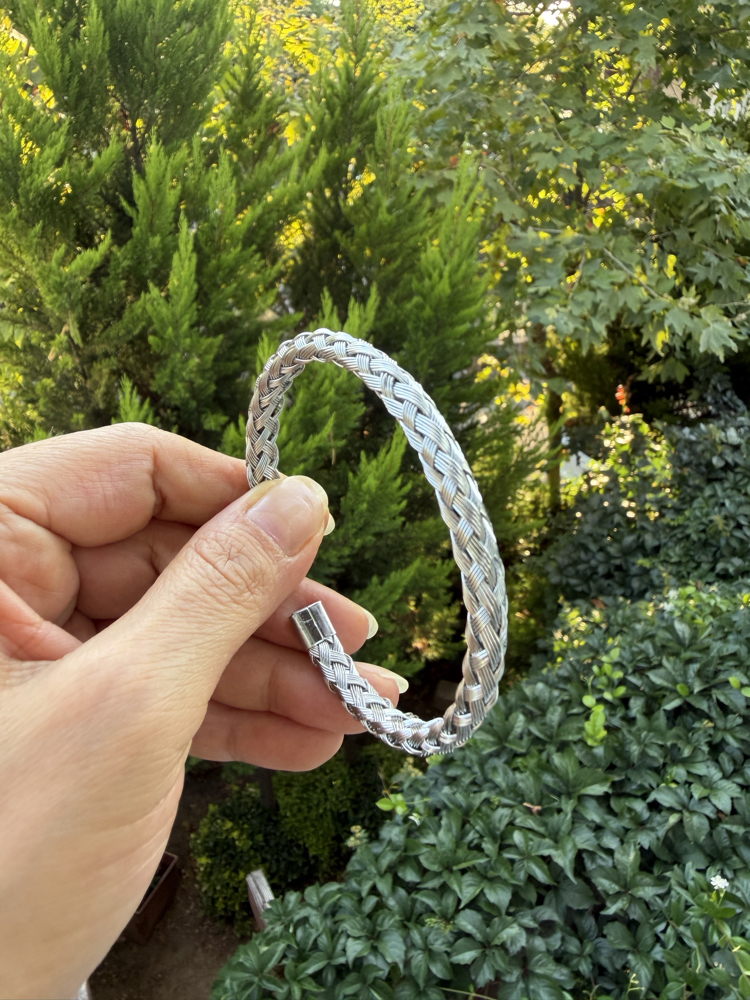 Unisex Çelik Örgü Desen Bileklik