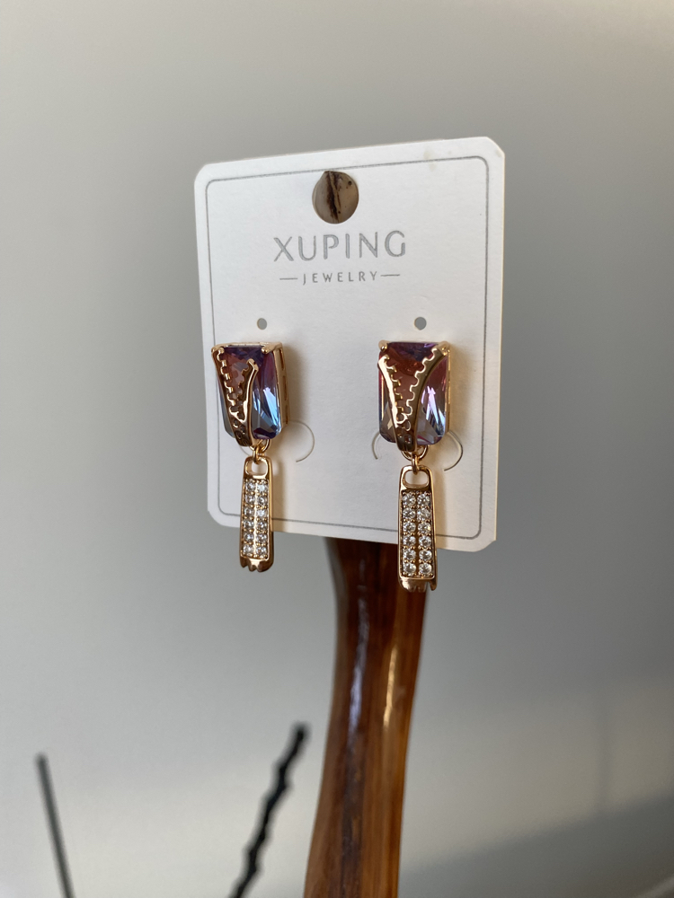 Fermuar Detaylı Xuping Küpe