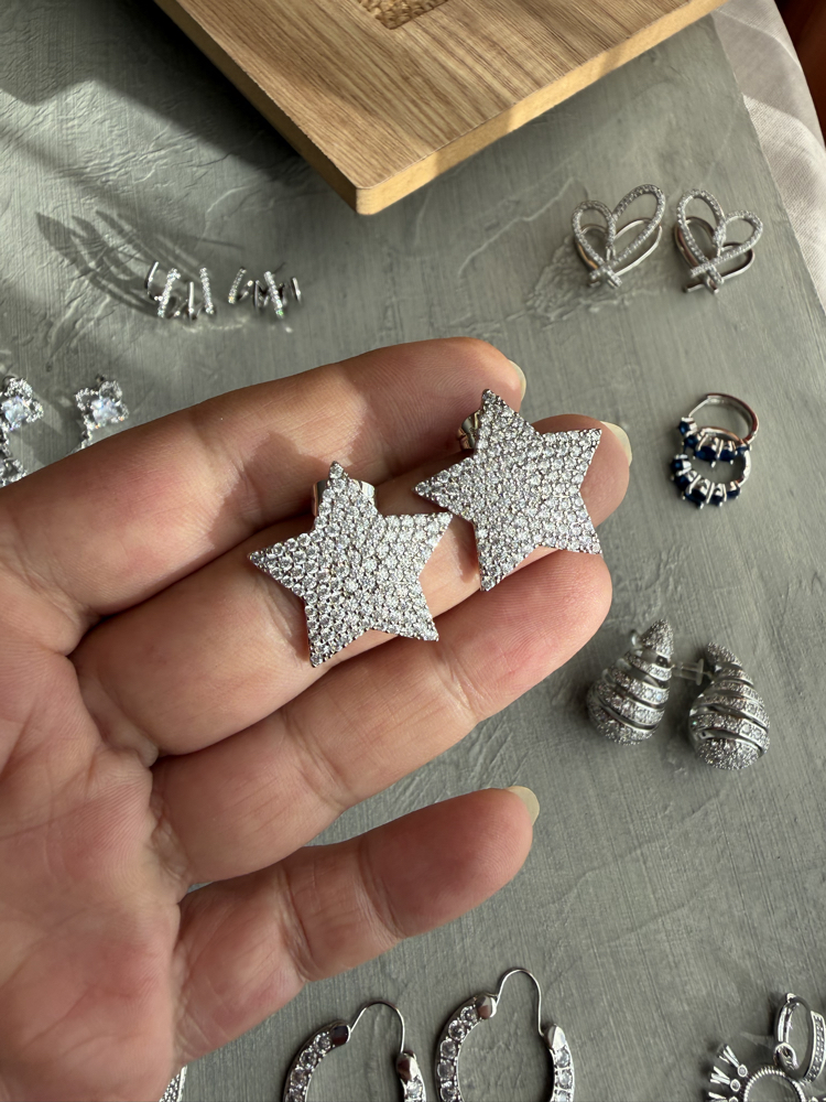 Zirkon Taşlı Büyük Yıldız Xuping Küpe