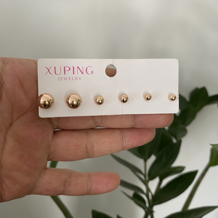 Xuping Çelik Altılı Top Küpe