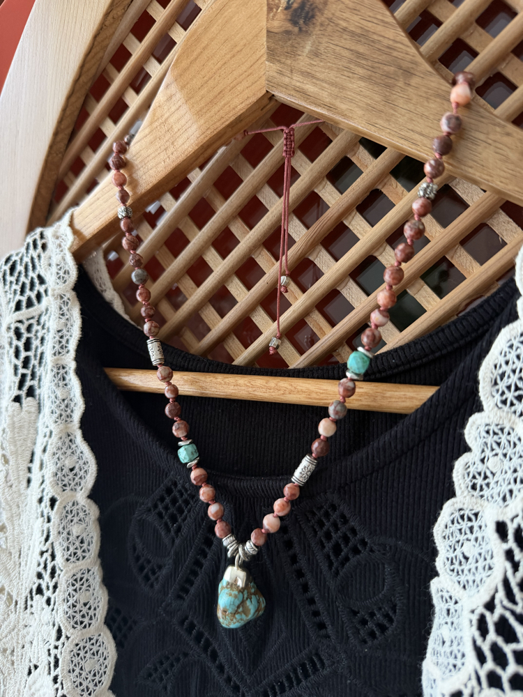 Unisex Nomad Soul Kolye/Bileklik (Kuvars/Turkuaz)