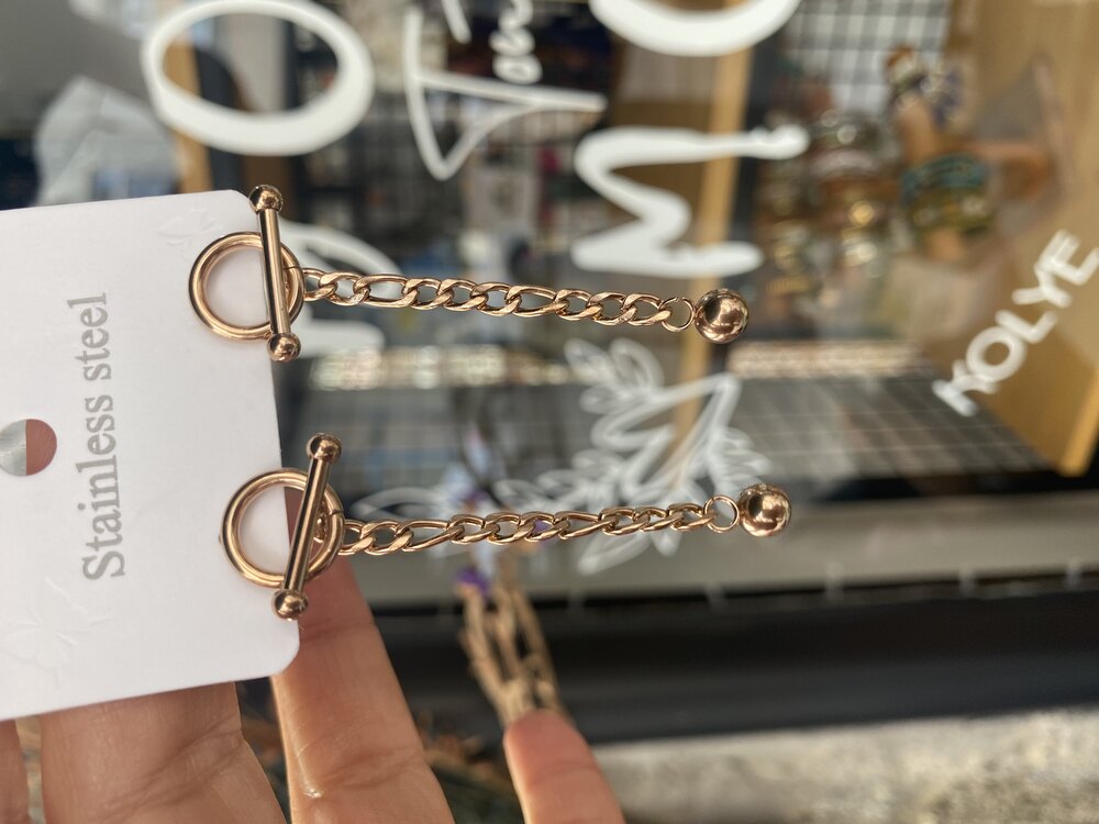 Rose Renk Zincir küpe