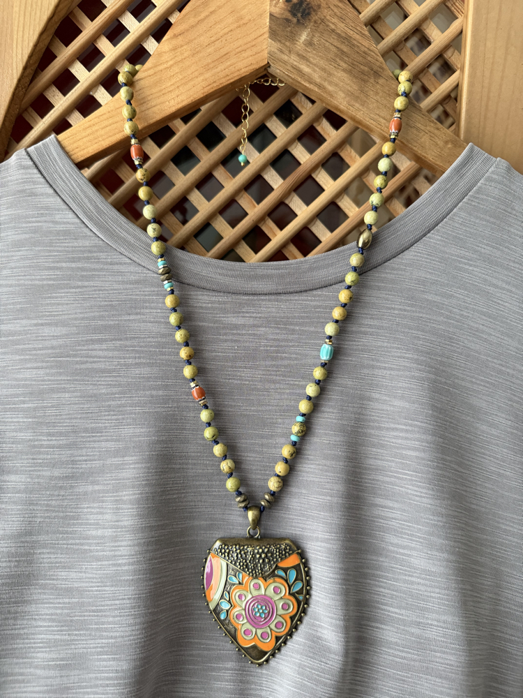 Perran Kolye (Odun Jasper/Turkuaz) 