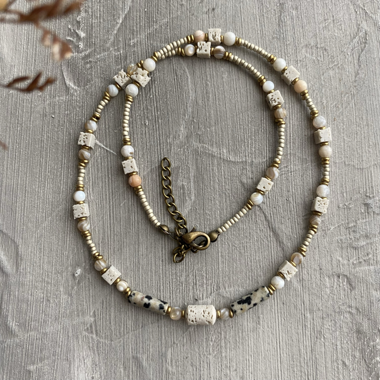 Jasper Taşlı Minimal Kolye