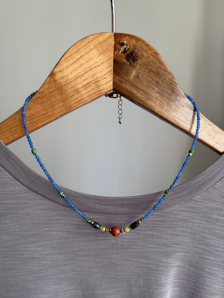 Ada Kolye (Kuvars/Akik//Kırmızı Jasper)