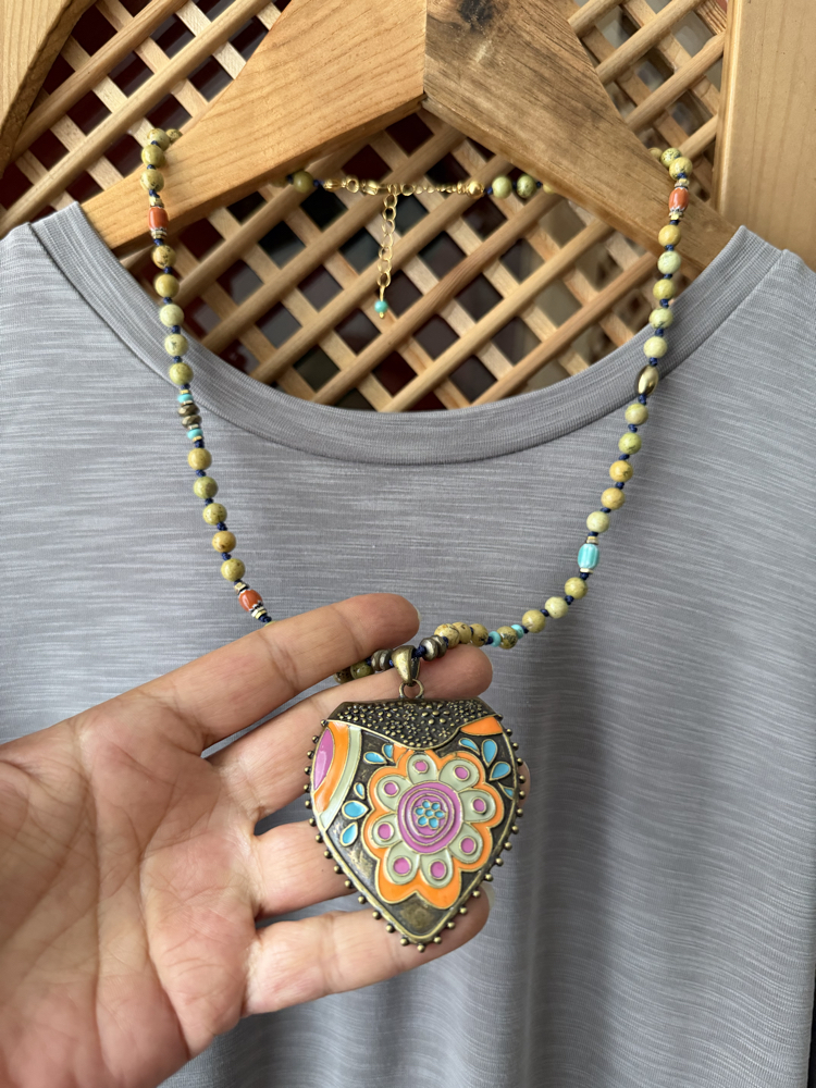 Perran Kolye (Odun Jasper/Turkuaz) 
