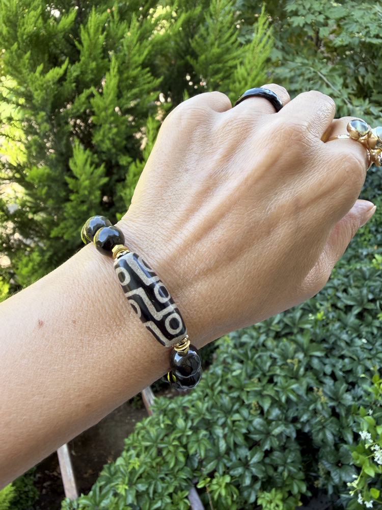 Lam Bileklik (Obsidyen/Tibet Akik)