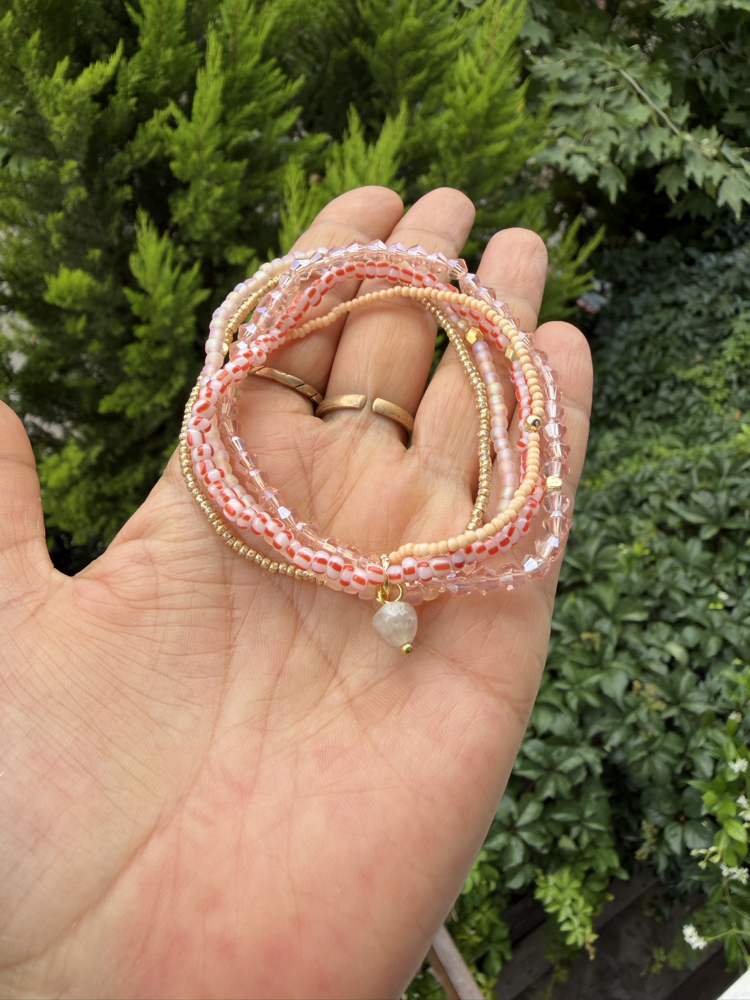 Şeker Pembe Çoklu Bileklik